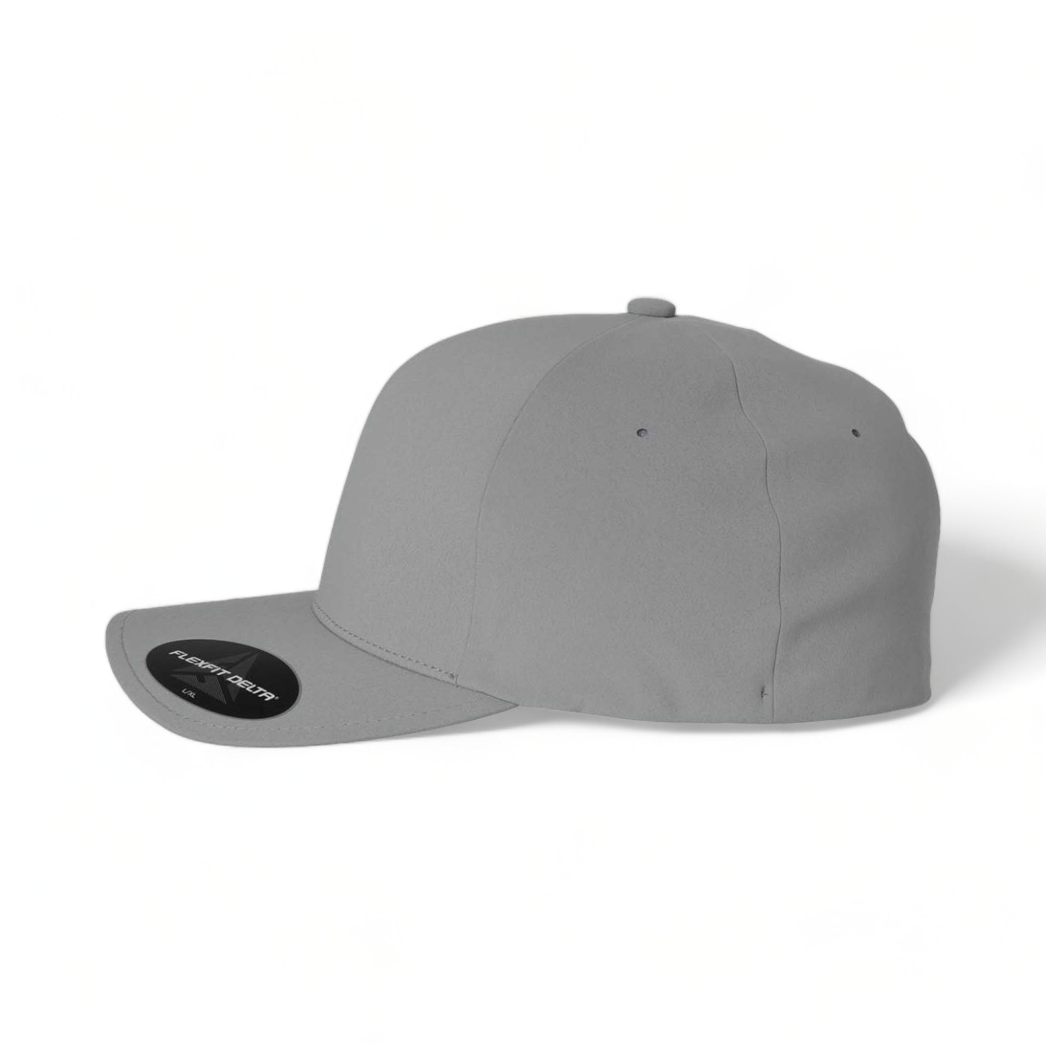 Side view of Flexfit 180 custom hat in silver