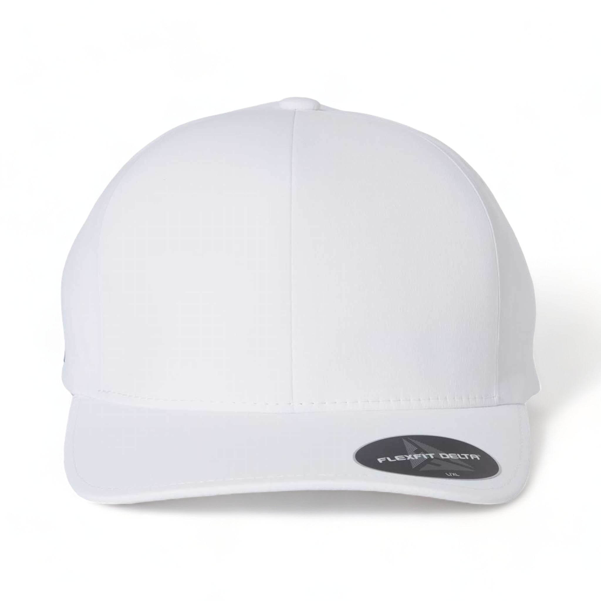 Front view of Flexfit 180 custom hat in white