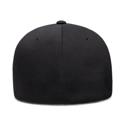 Back view of Flexfit 180 custom hat in black