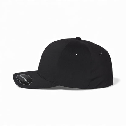 Left side view of Flexfit 180 custom hat in black