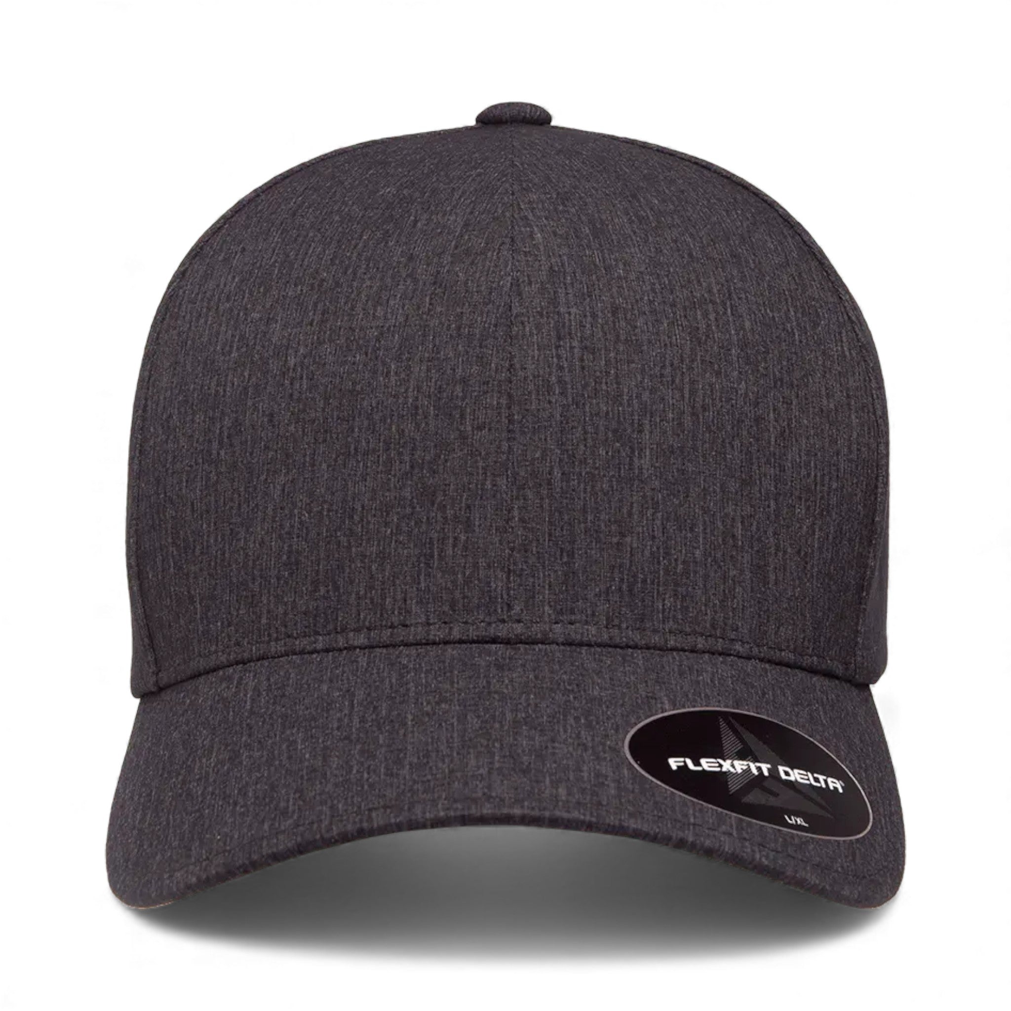 Front view of Flexfit 180 custom hat in mélange charcoal