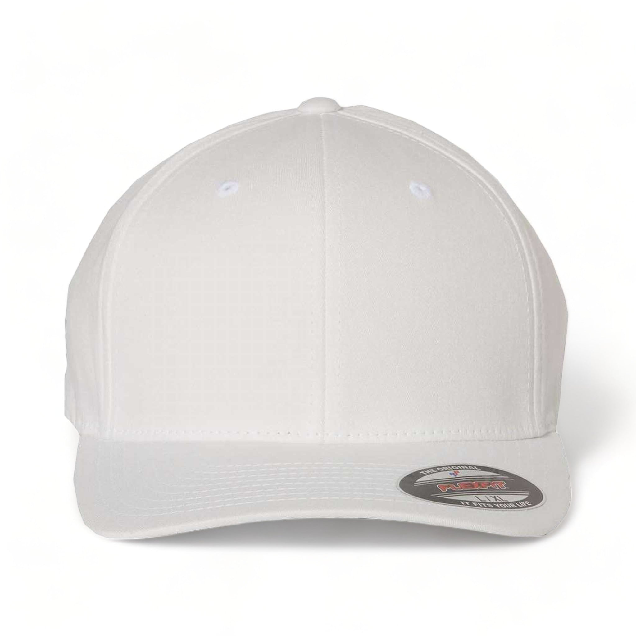 Front view of Flexfit 5001 custom hat in white
