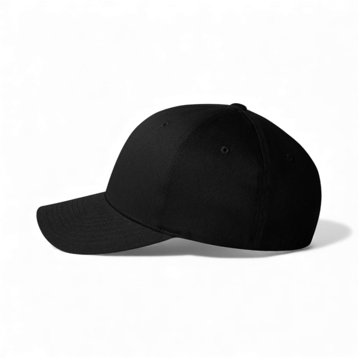 Left side view of Flexfit 5001 custom hat in black