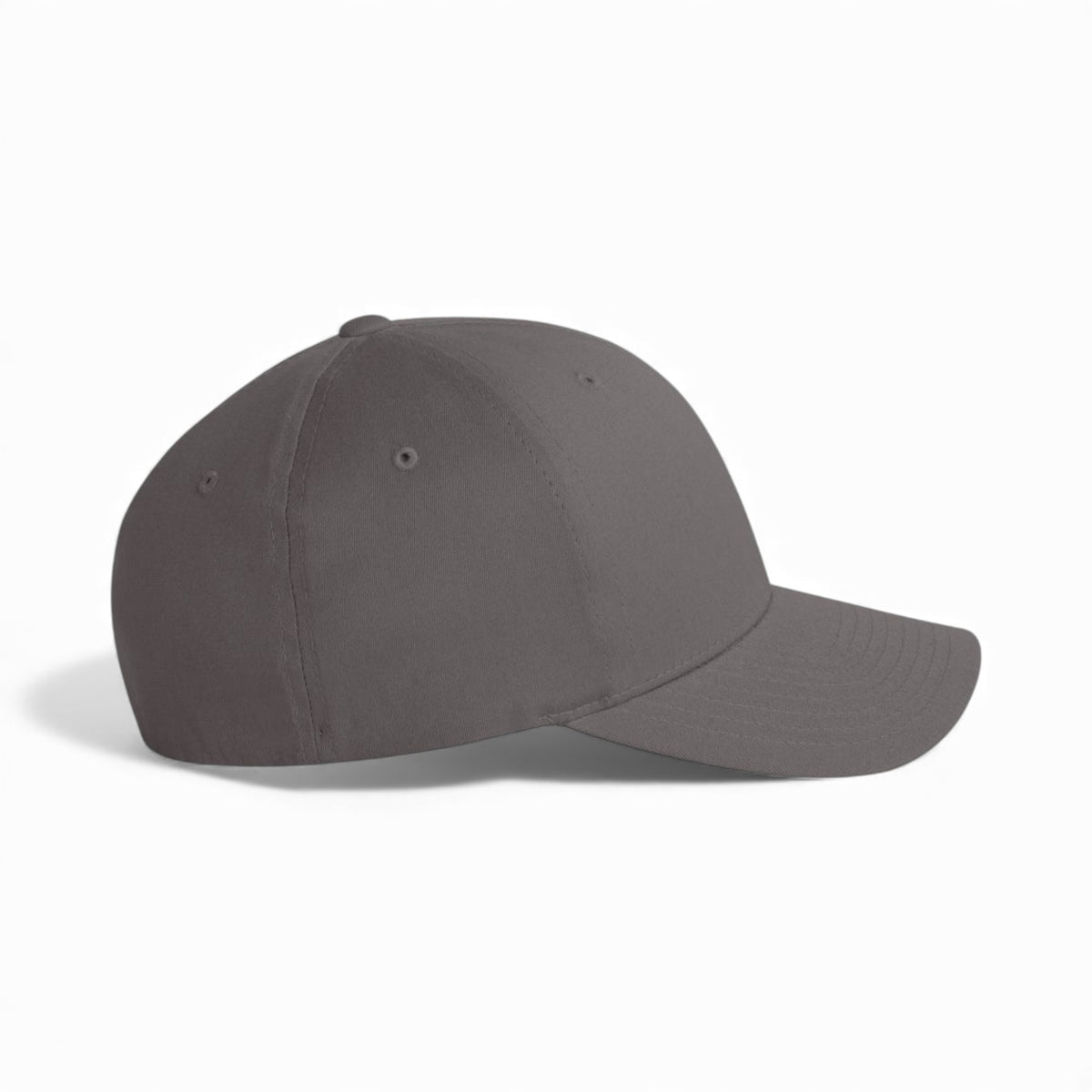 Right side view of Flexfit 5001 custom hat in grey