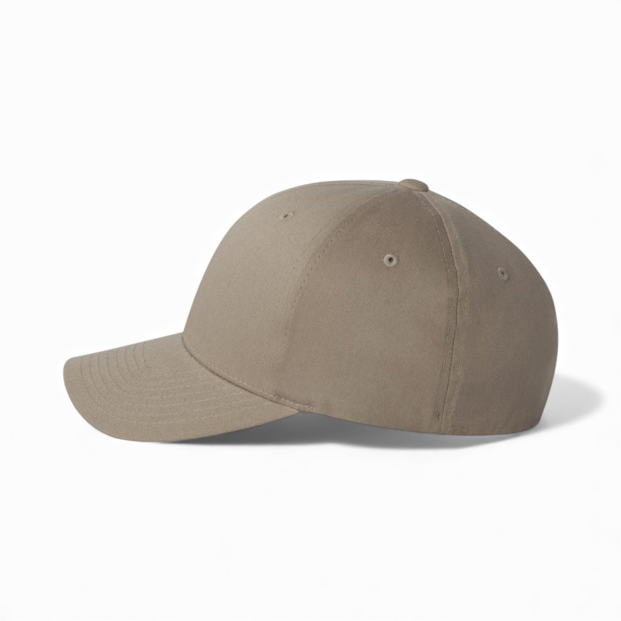 Left side view of Flexfit 5001 custom hat in khaki