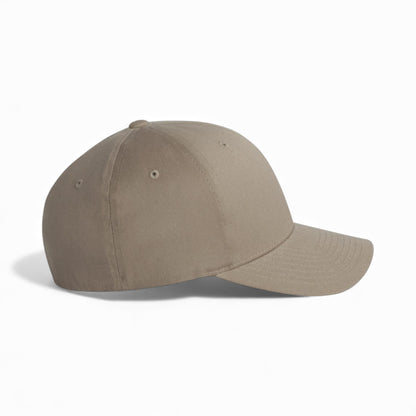 Right side view of Flexfit 5001 custom hat in khaki