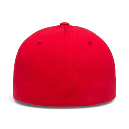 Back view of Flexfit 5001 custom hat in red