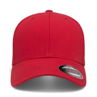 Front view of Flexfit 5001 custom hat in red