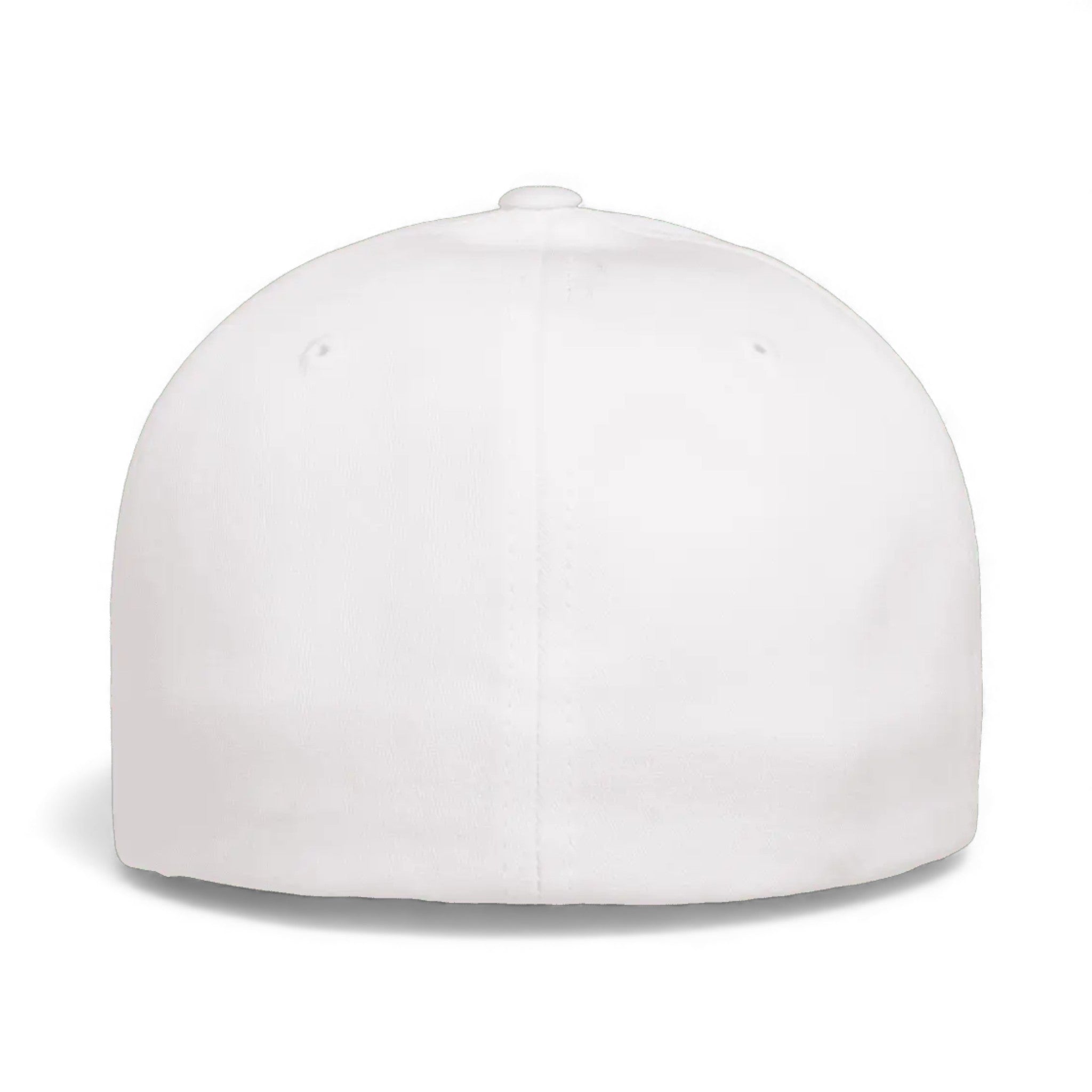 Back view of Flexfit 5001 custom hat in white