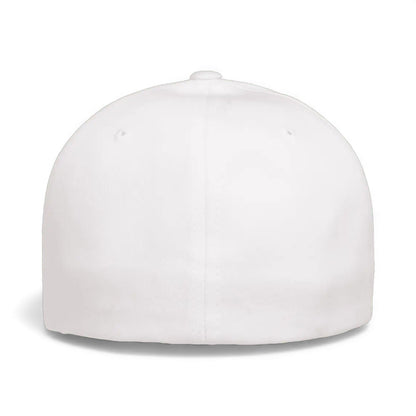 Back view of Flexfit 5001 custom hat in white