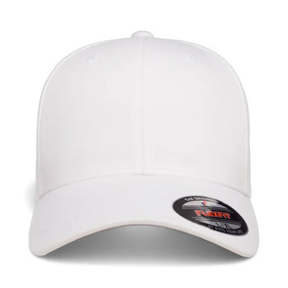 Front view of Flexfit 5001 custom hat in white