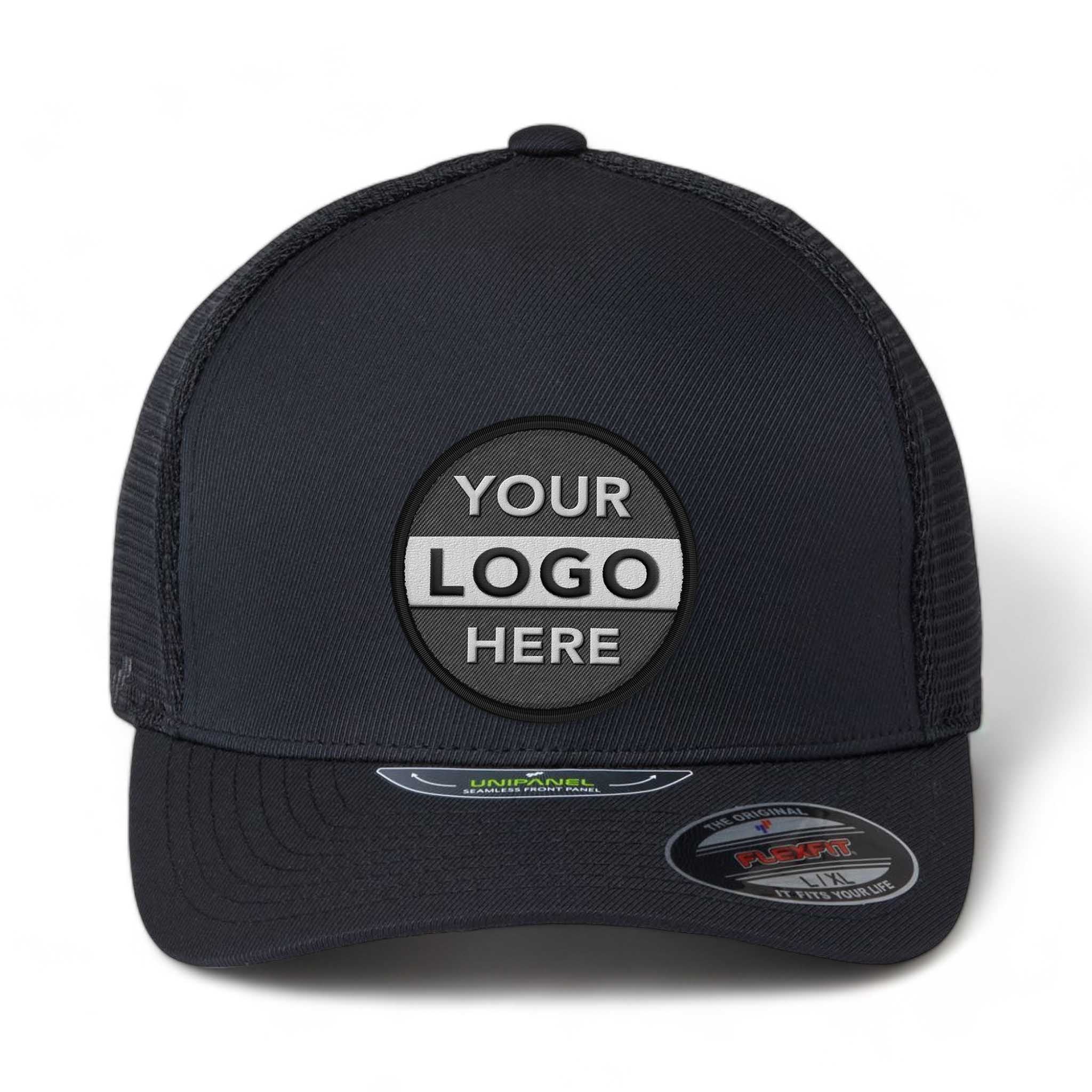 Flexfit 5511UP custom embroidered patch hat in black