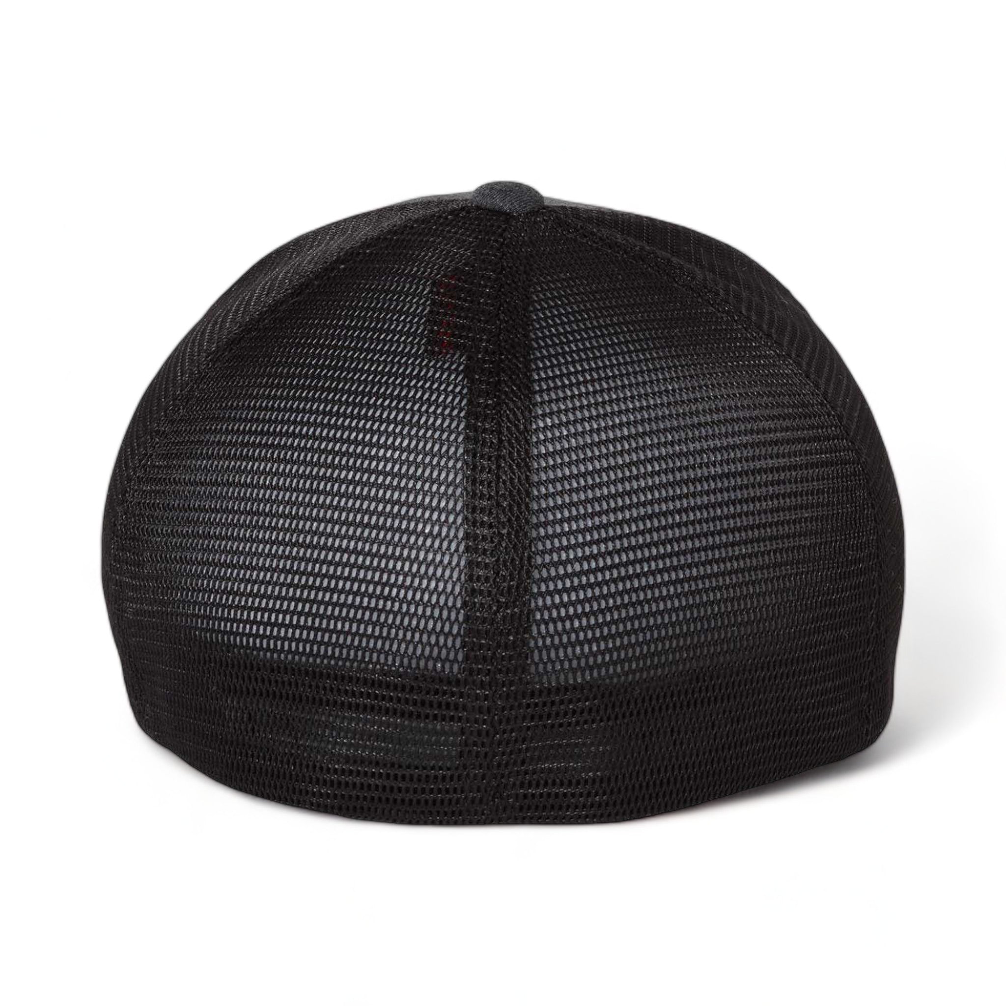 Back view of Flexfit 5511UP custom hat in mélange dark grey and black