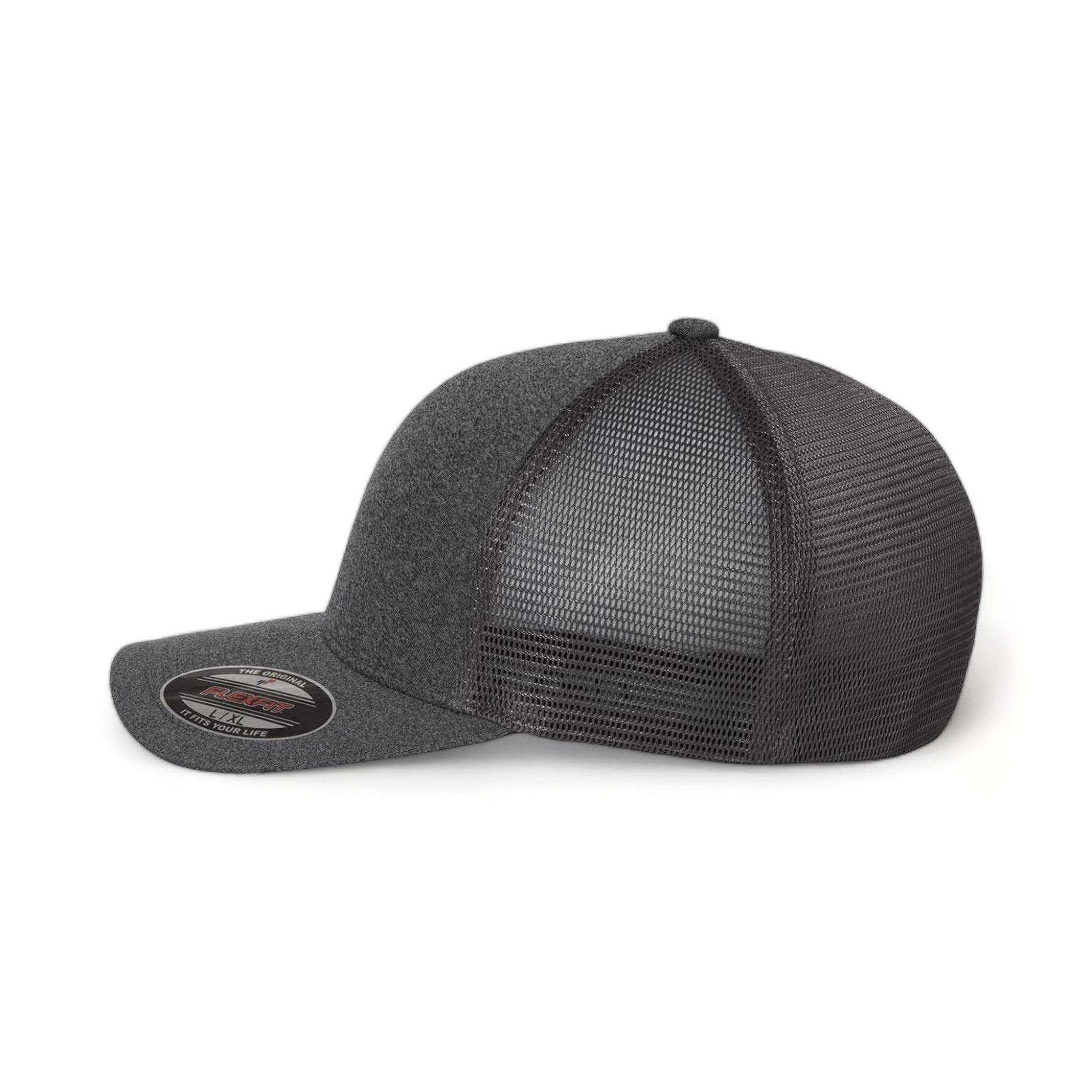Side view of Flexfit 5511UP custom hat in mélange dark grey