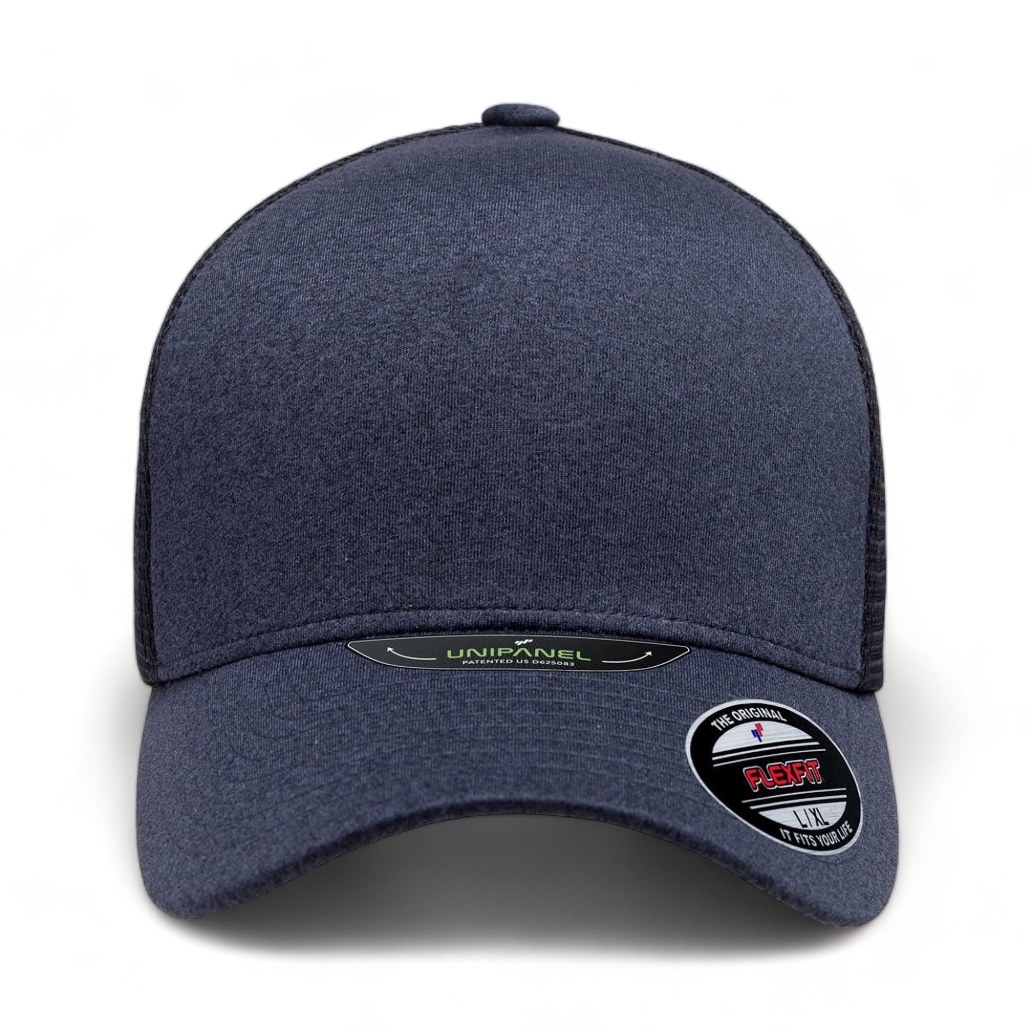 Front view of Flexfit 5511UP custom hat in mélange navy