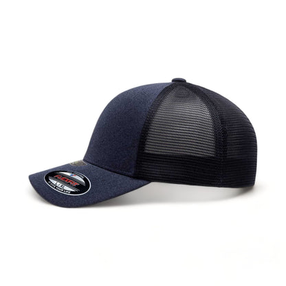 Side view of Flexfit 5511UP custom hat in mélange navy