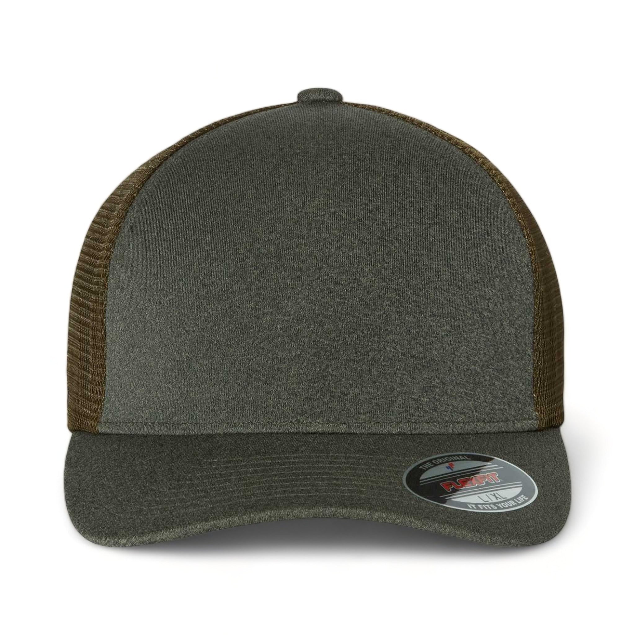 Front view of Flexfit 5511UP custom hat in mélange olive