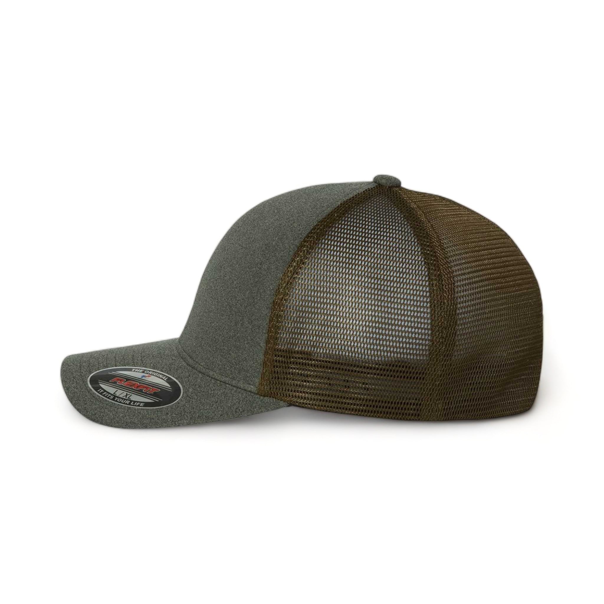 Side view of Flexfit 5511UP custom hat in mélange olive