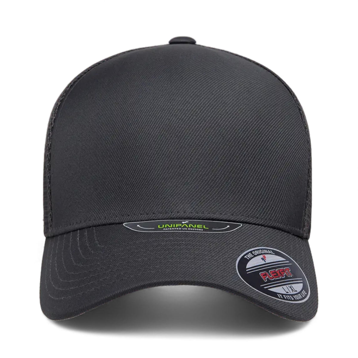 Front view of Flexfit 5511UP custom hat in charcoal
