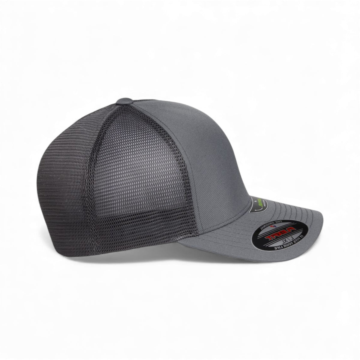 Right side view of Flexfit 5511UP custom hat in charcoal