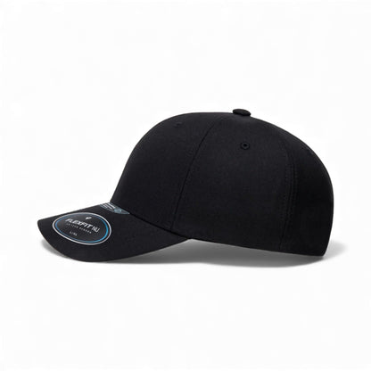 Left side view of Flexfit 6100NU custom hat in black