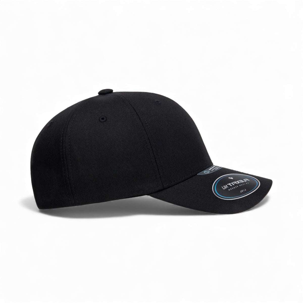 Right side view of Flexfit 6100NU custom hat in black