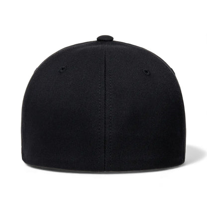Back view of Flexfit 6100NU custom hat in black