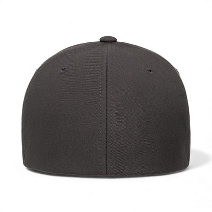 Back view of Flexfit 6100NU custom hat in dark grey