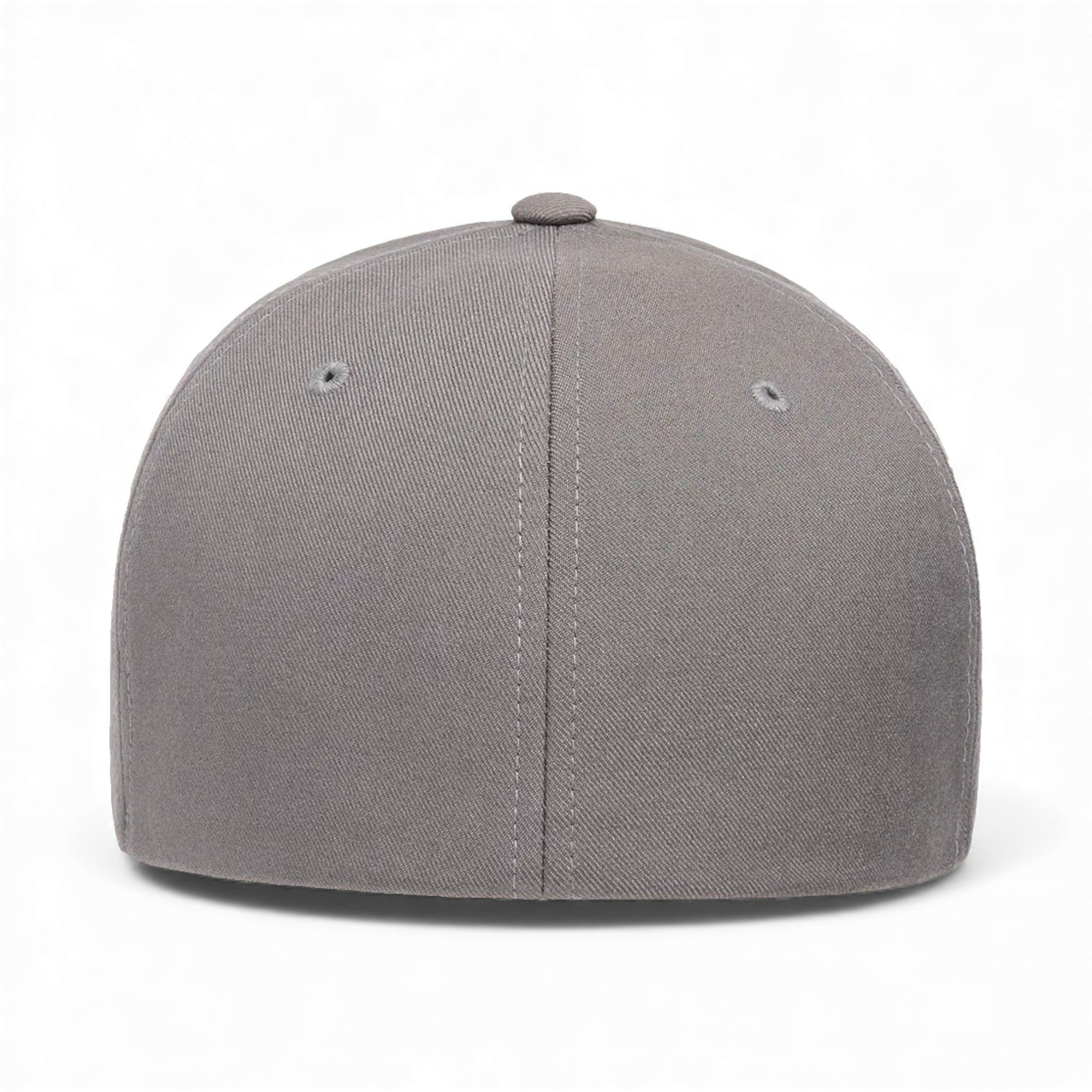 Back view of Flexfit 6100NU custom hat in grey