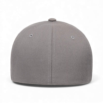 Back view of Flexfit 6100NU custom hat in grey
