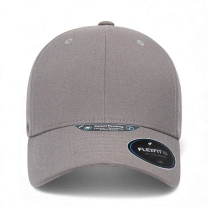 Front view of Flexfit 6100NU custom hat in grey