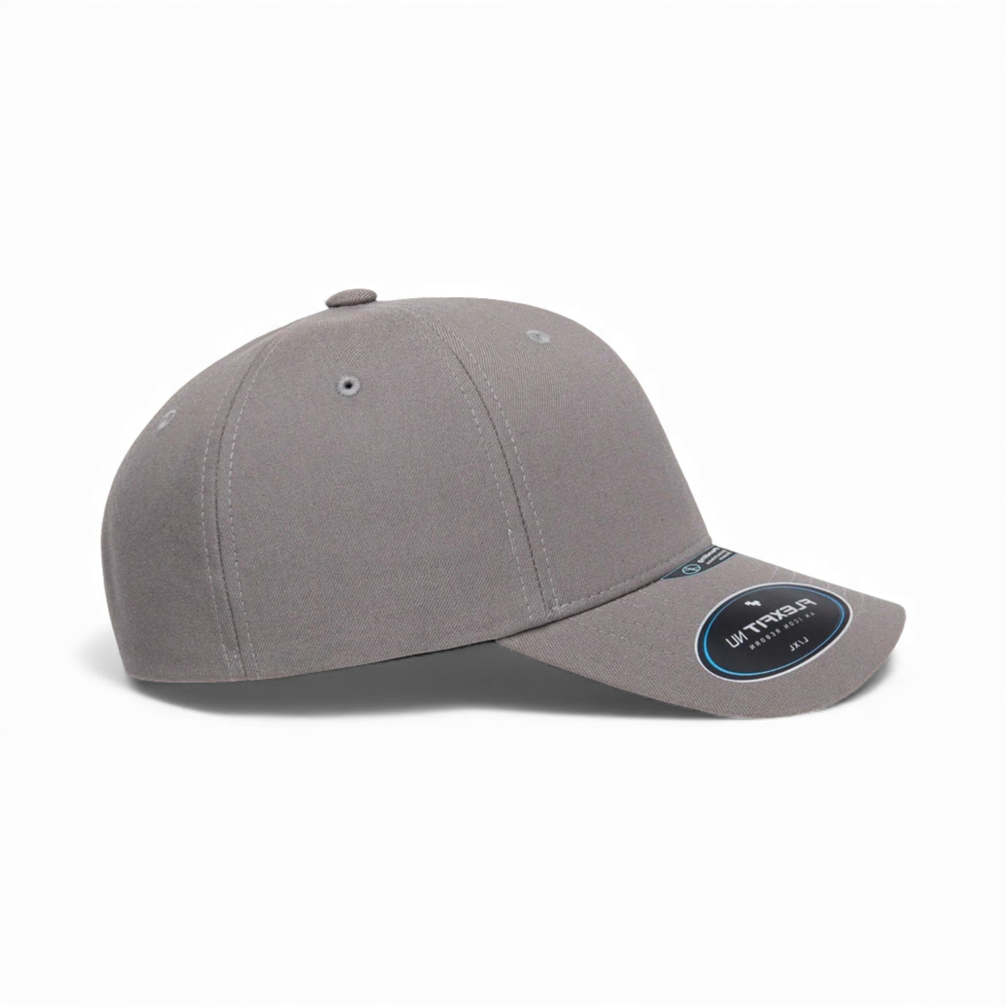 Right side view of Flexfit 6100NU custom hat in grey