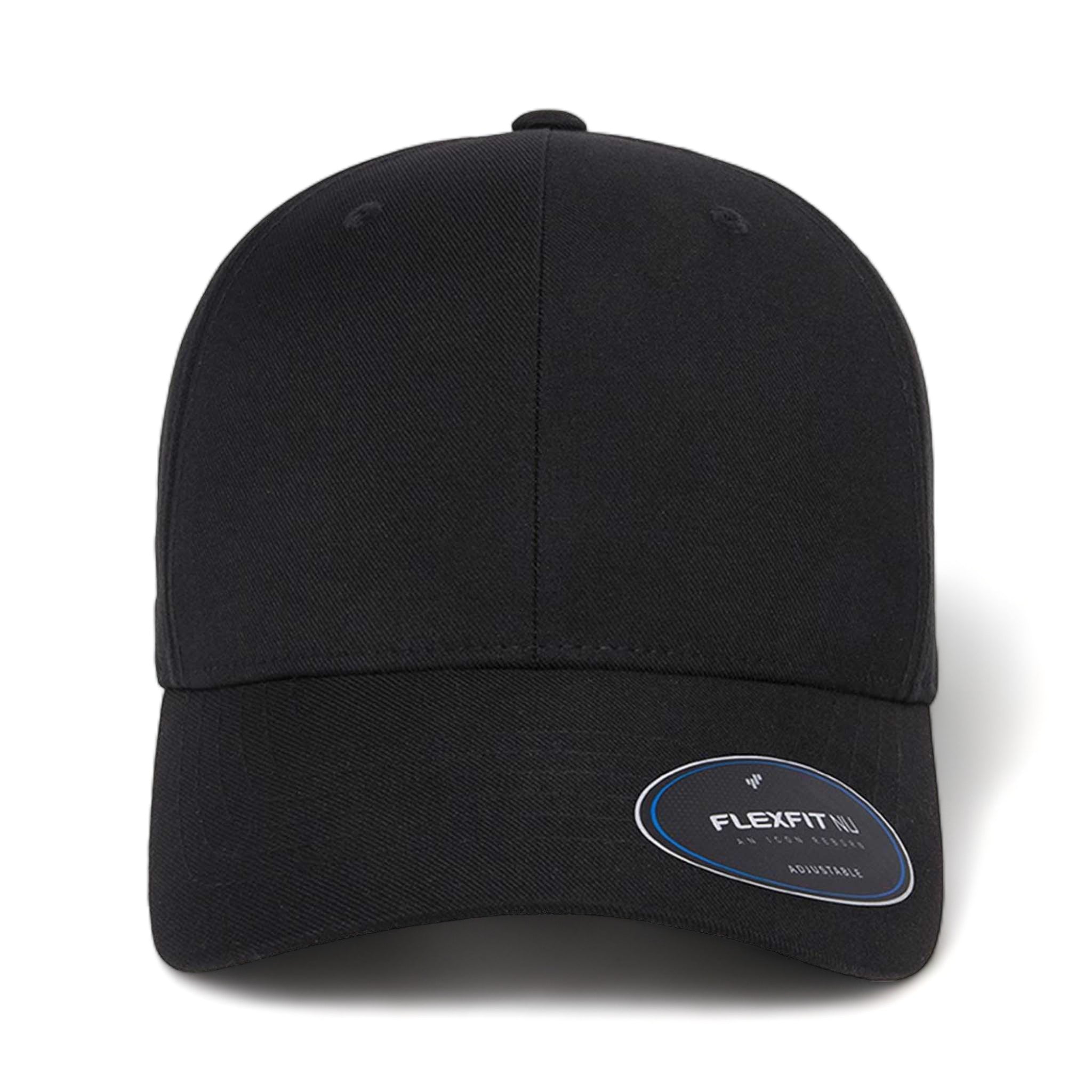 Front view of Flexfit 6110NU custom hat in black