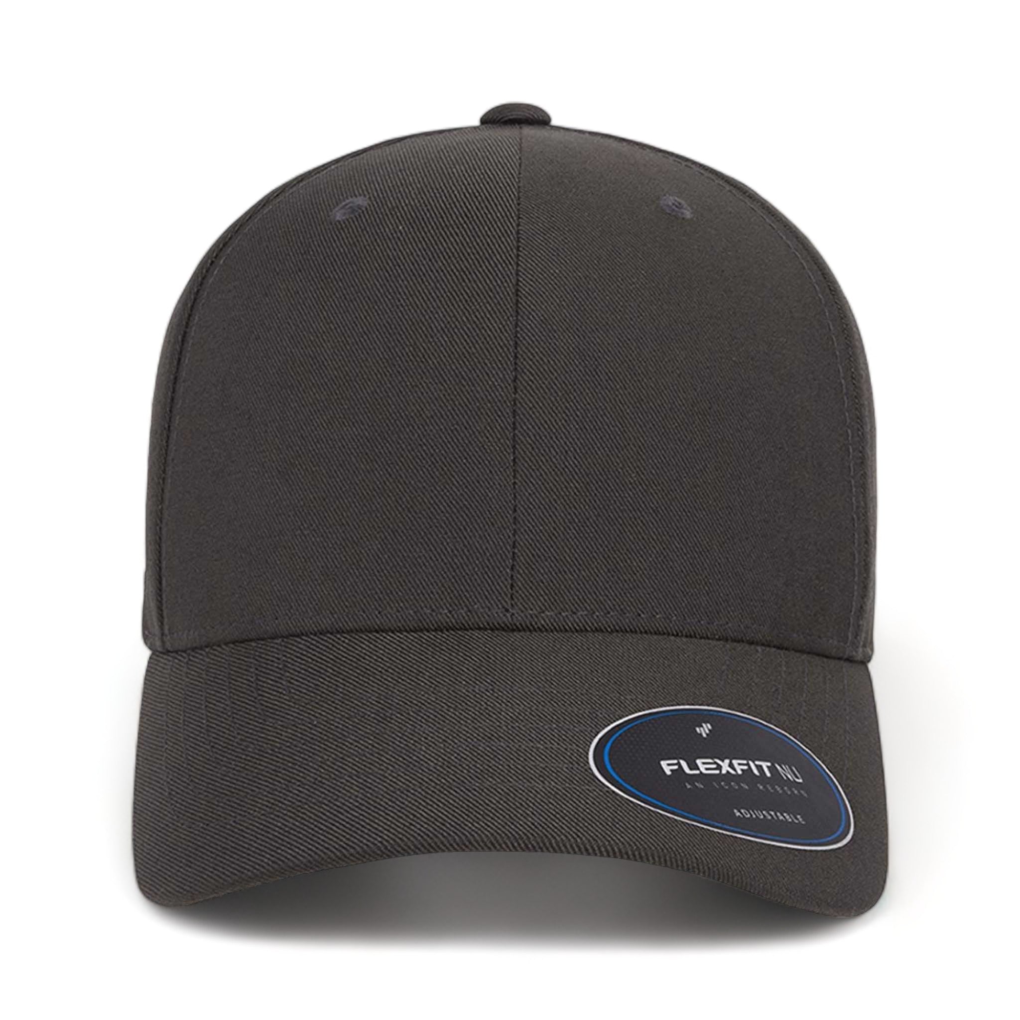 Front view of Flexfit 6110NU custom hat in dark grey