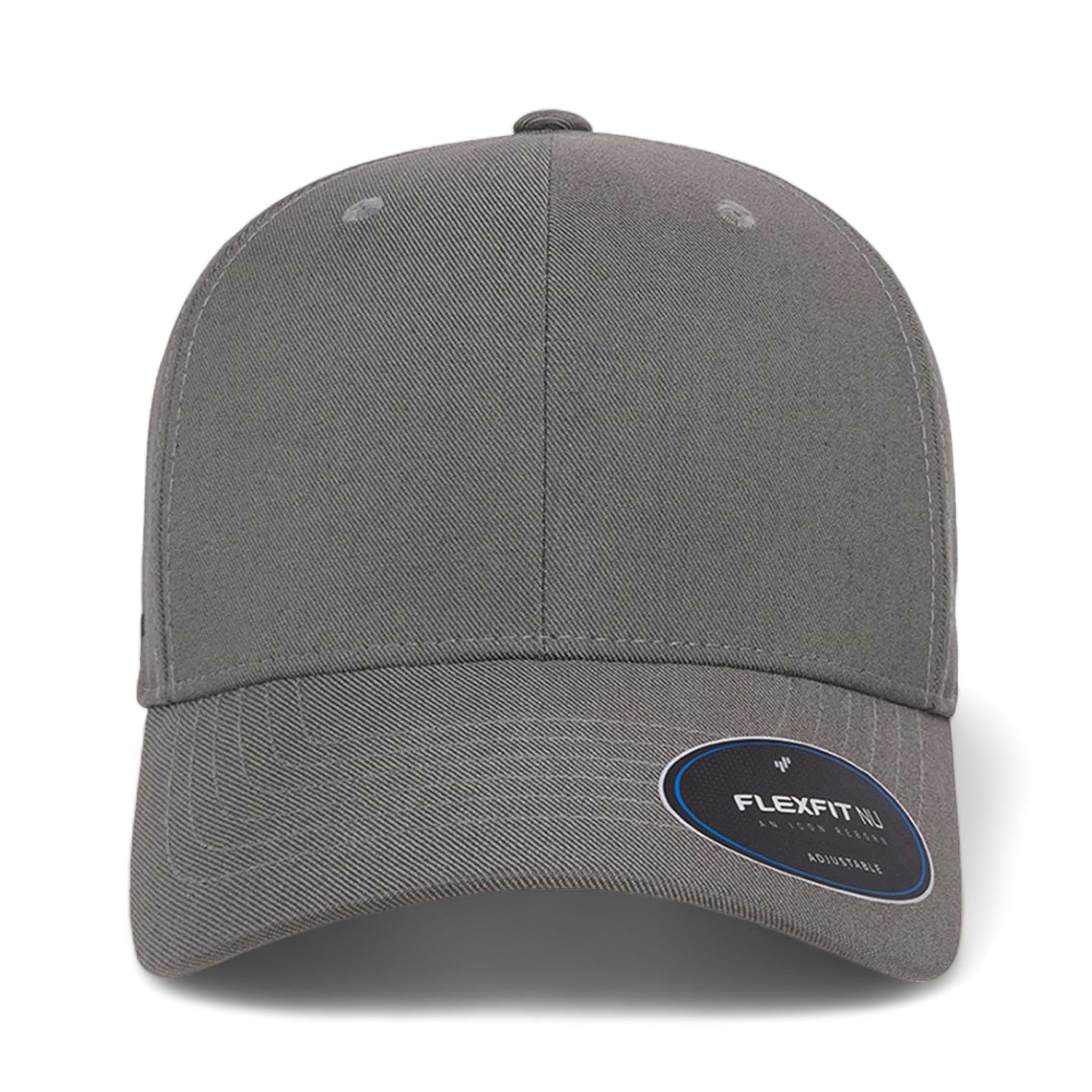 Front view of Flexfit 6110NU custom hat in grey