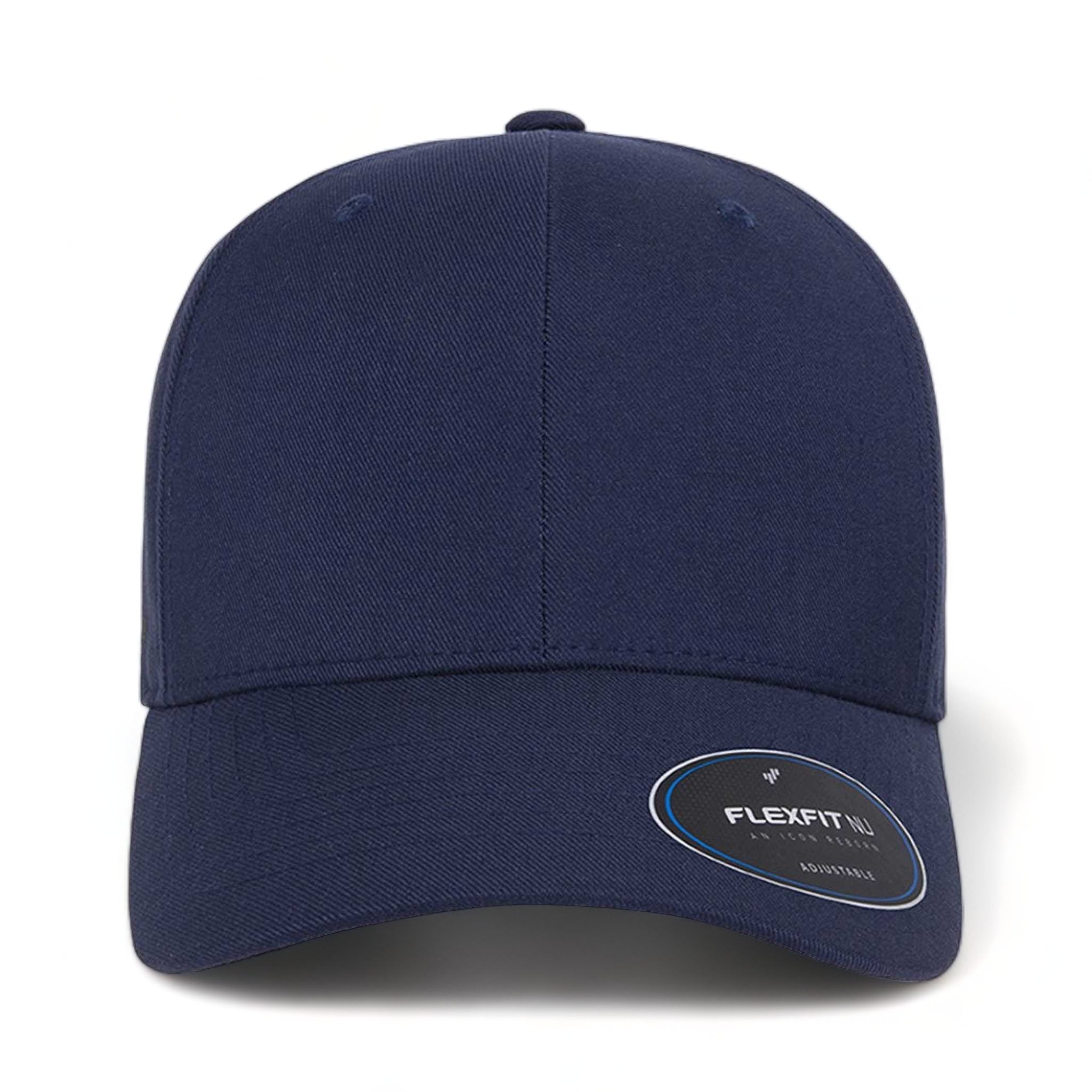 Front view of Flexfit 6110NU custom hat in navy