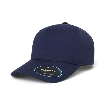 Side view of Flexfit 6110NU custom hat in navy