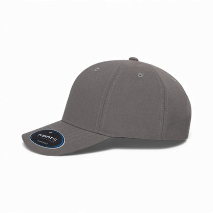 Left side view of Flexfit 6110NU custom hat in grey