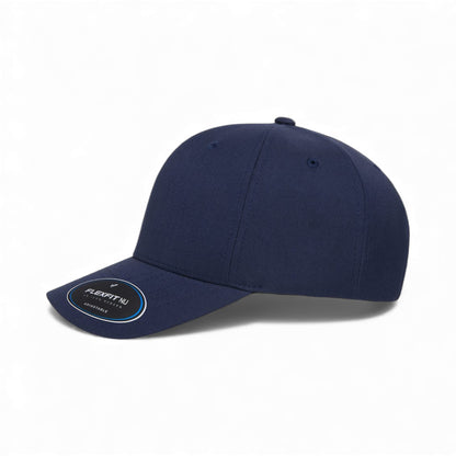 Left side view of Flexfit 6110NU custom hat in navy