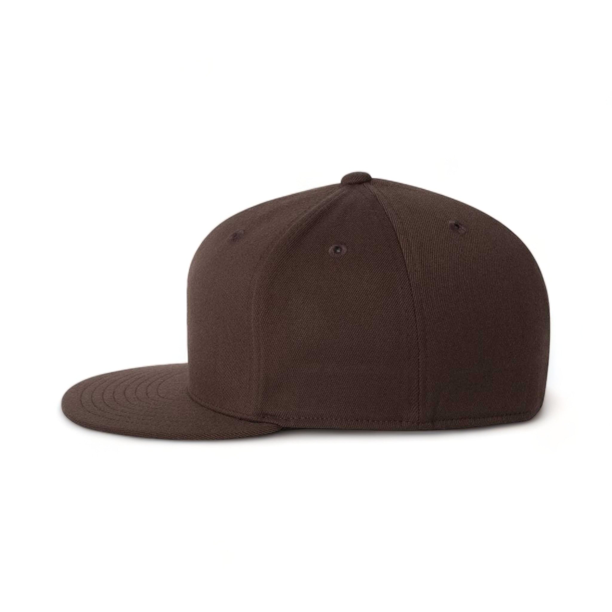 Side view of Flexfit 6210FF custom hat in brown