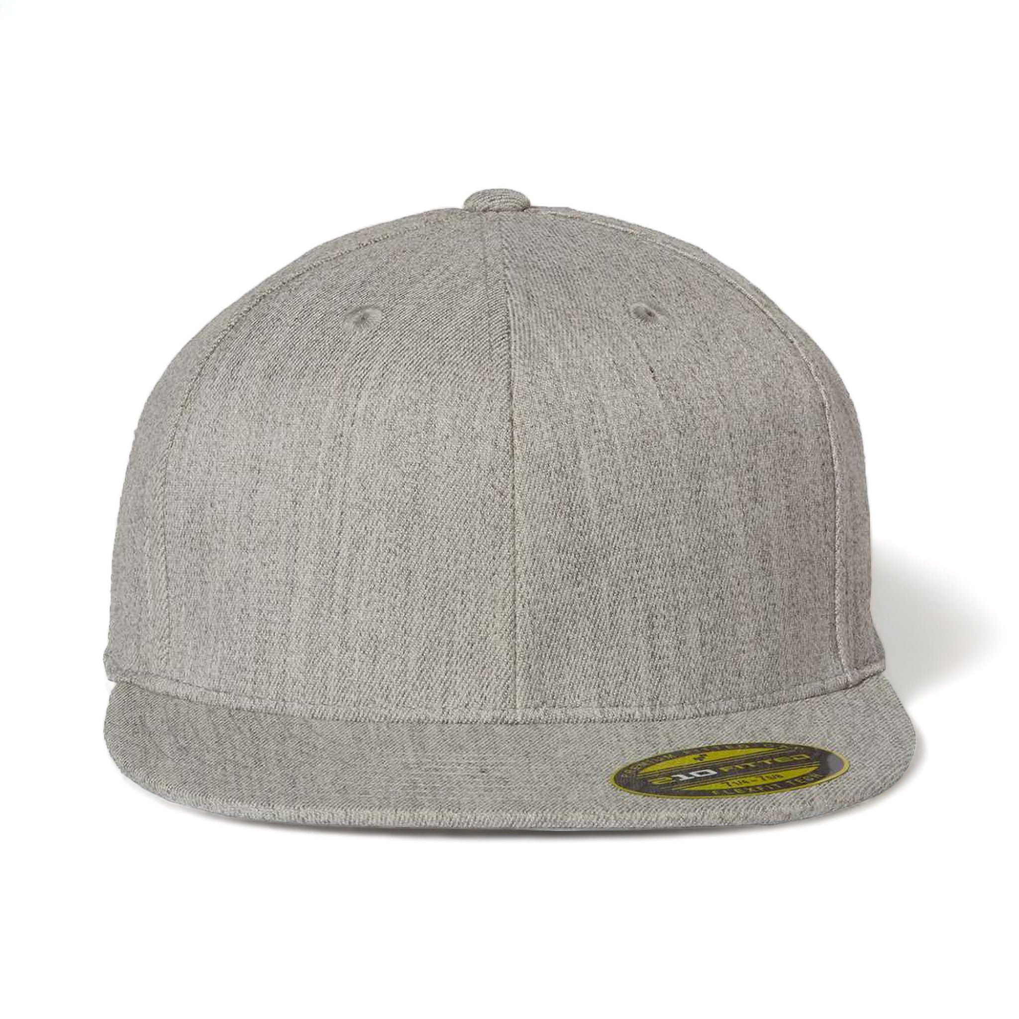 Front view of Flexfit 6210FF custom hat in heather grey