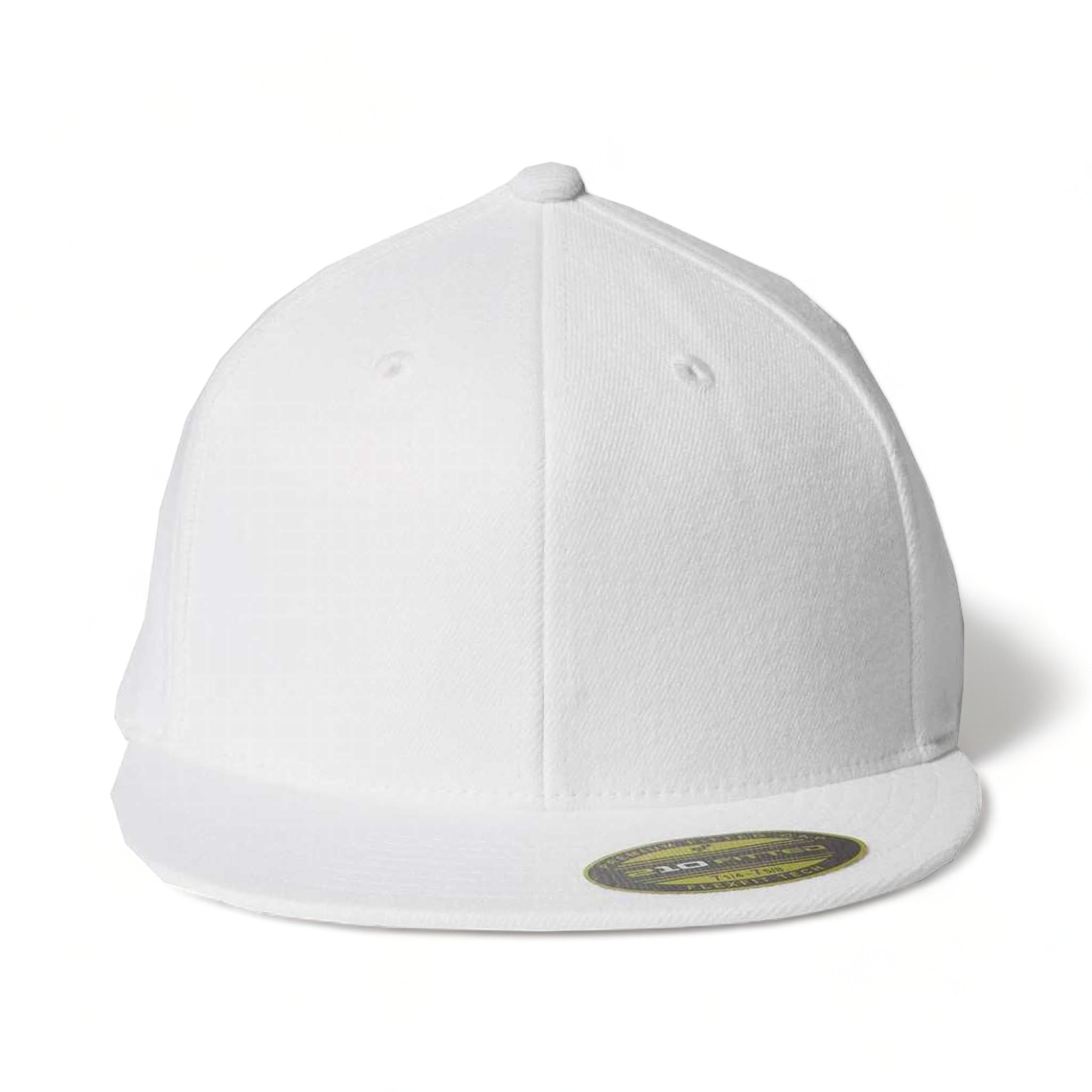 Front view of Flexfit 6210FF custom hat in white