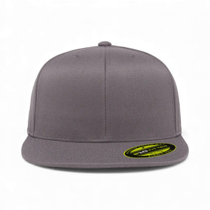 Front view of Flexfit 6210FF custom hat in dark grey