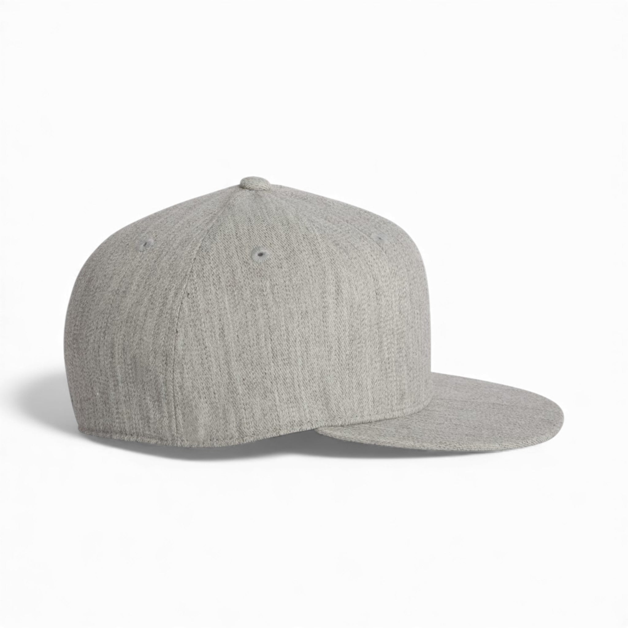 Right side view of Flexfit 6210FF custom hat in heather grey