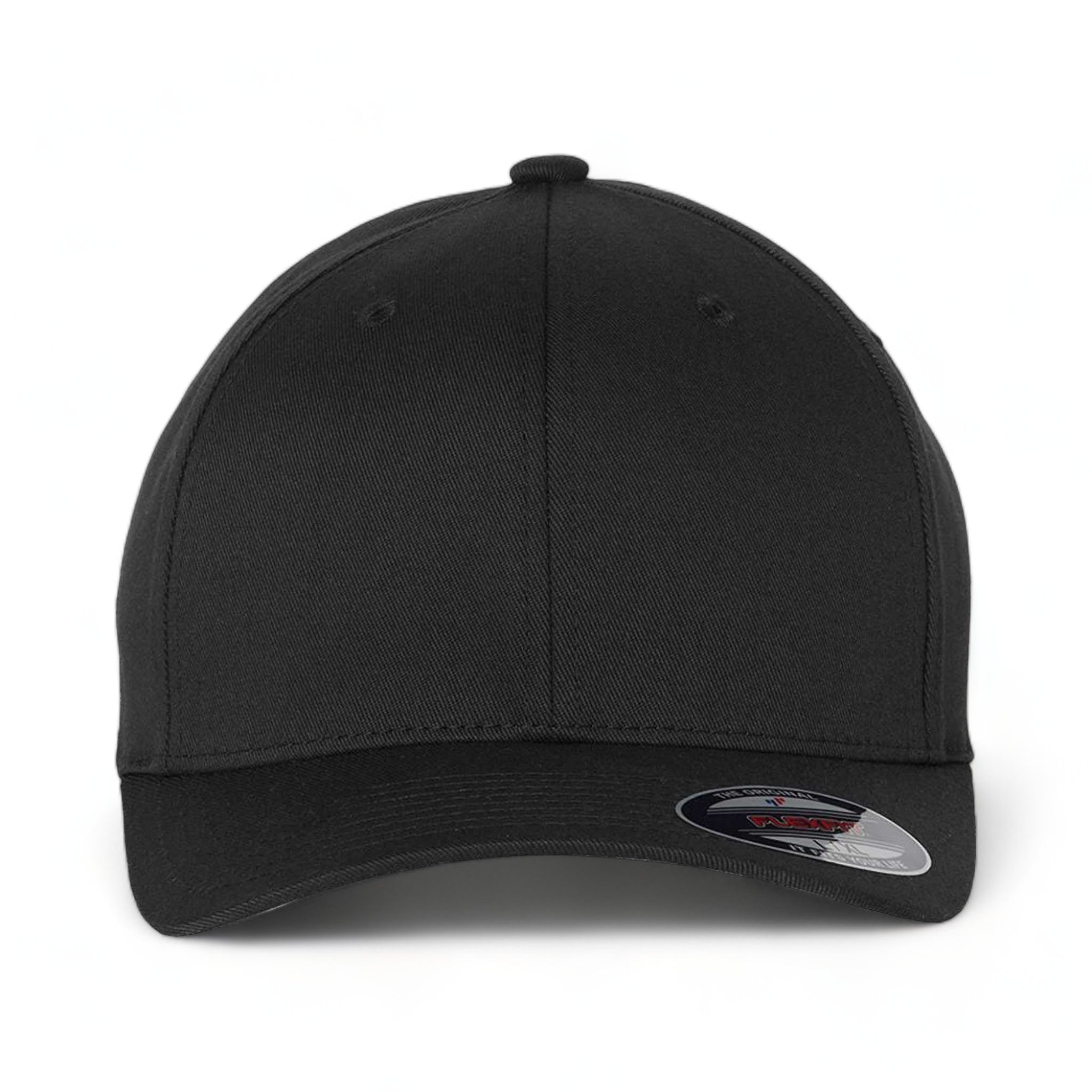 Front view of Flexfit 6277 custom hat in black