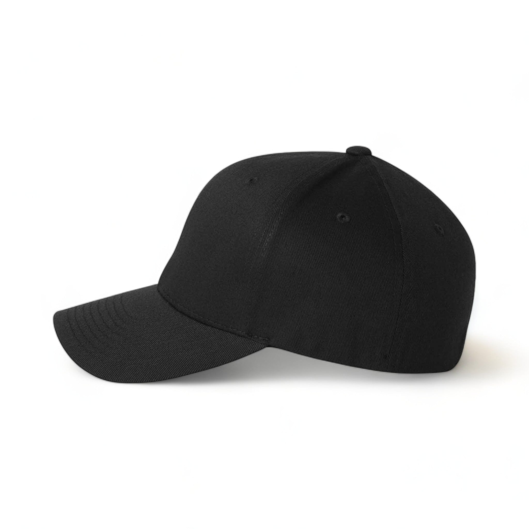 Side view of Flexfit 6277 custom hat in black