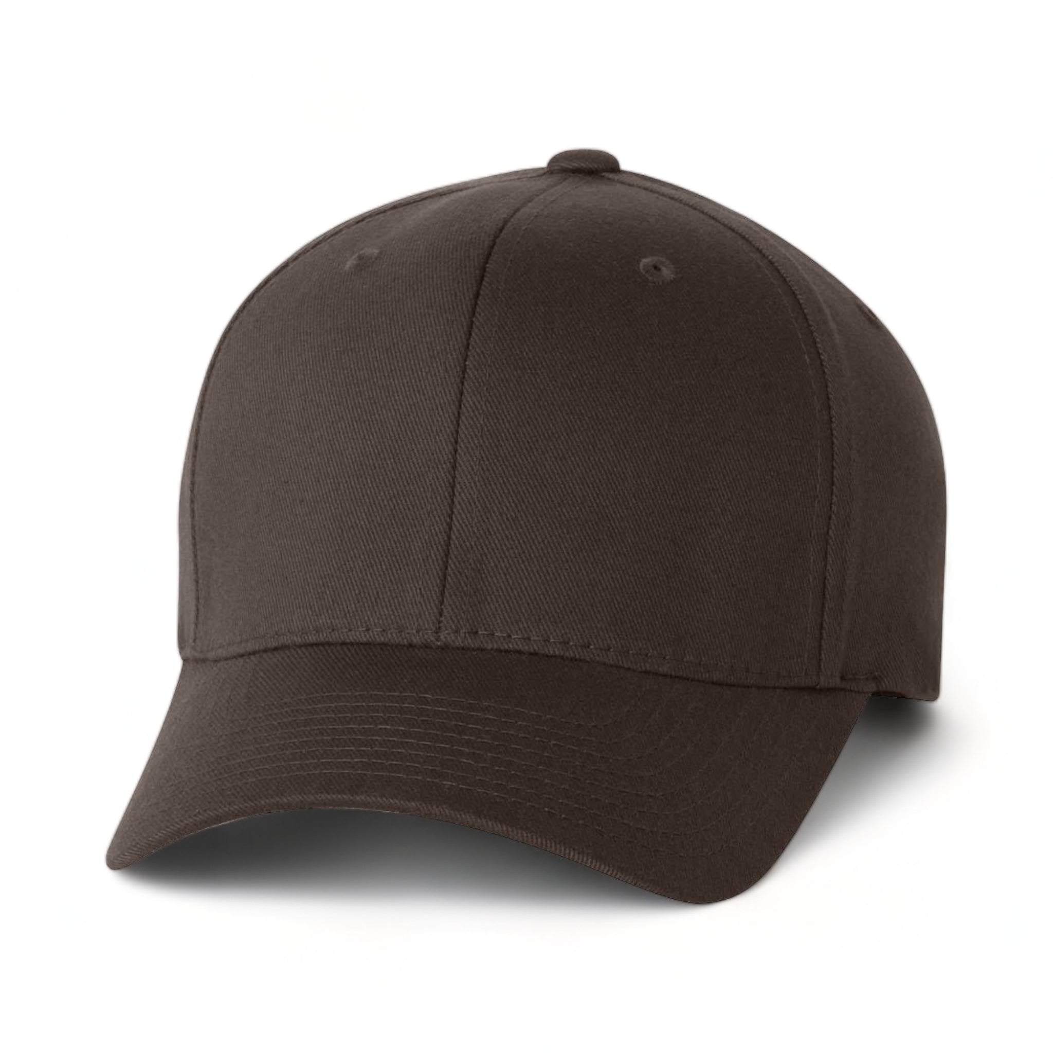 Front view of Flexfit 6277 custom hat in brown