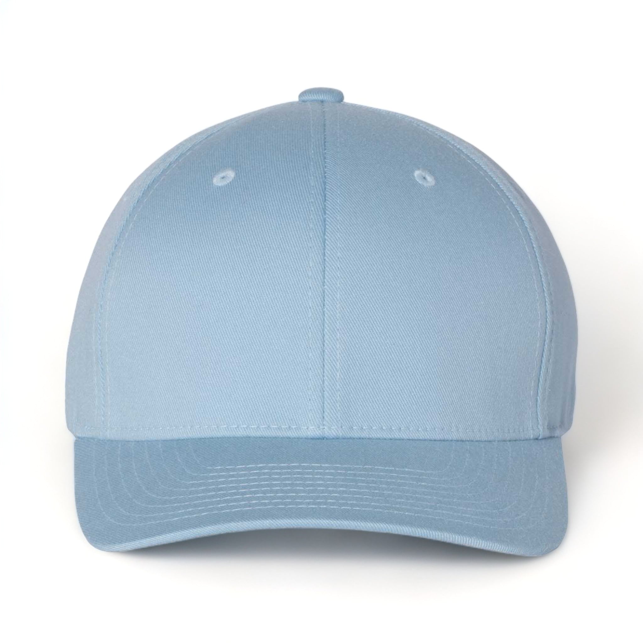 Front view of Flexfit 6277 custom hat in carolina blue