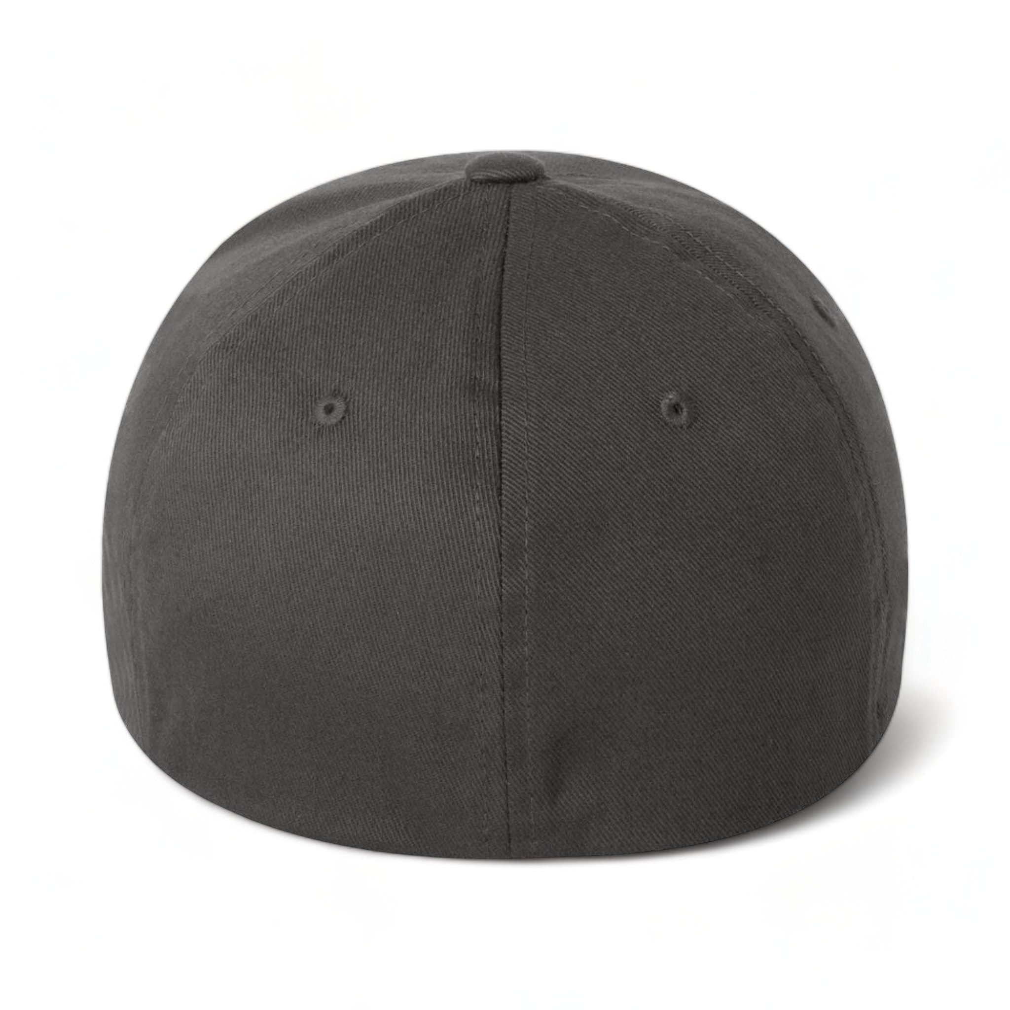 Back view of Flexfit 6277 custom hat in dark grey