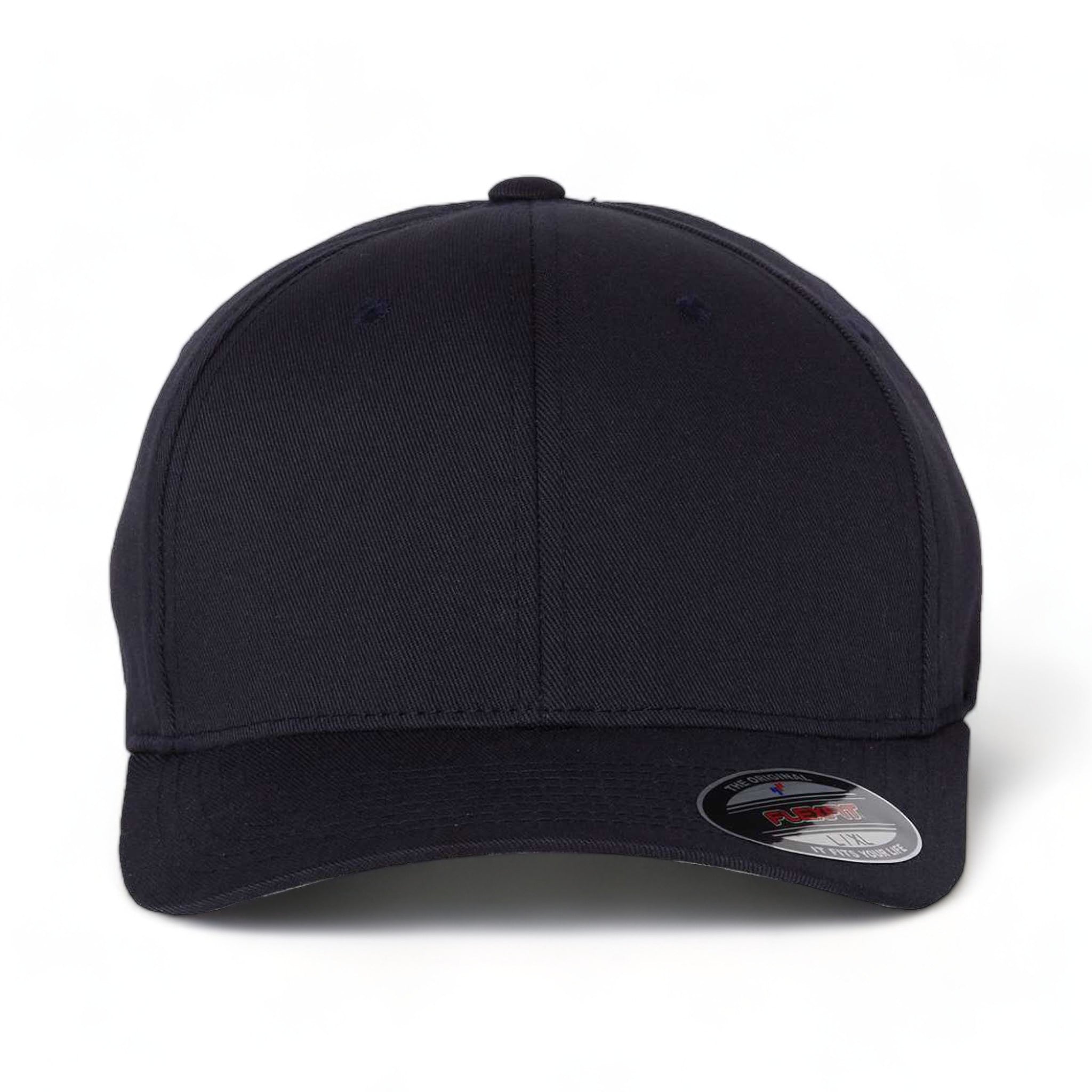 Front view of Flexfit 6277 custom hat in dark navy